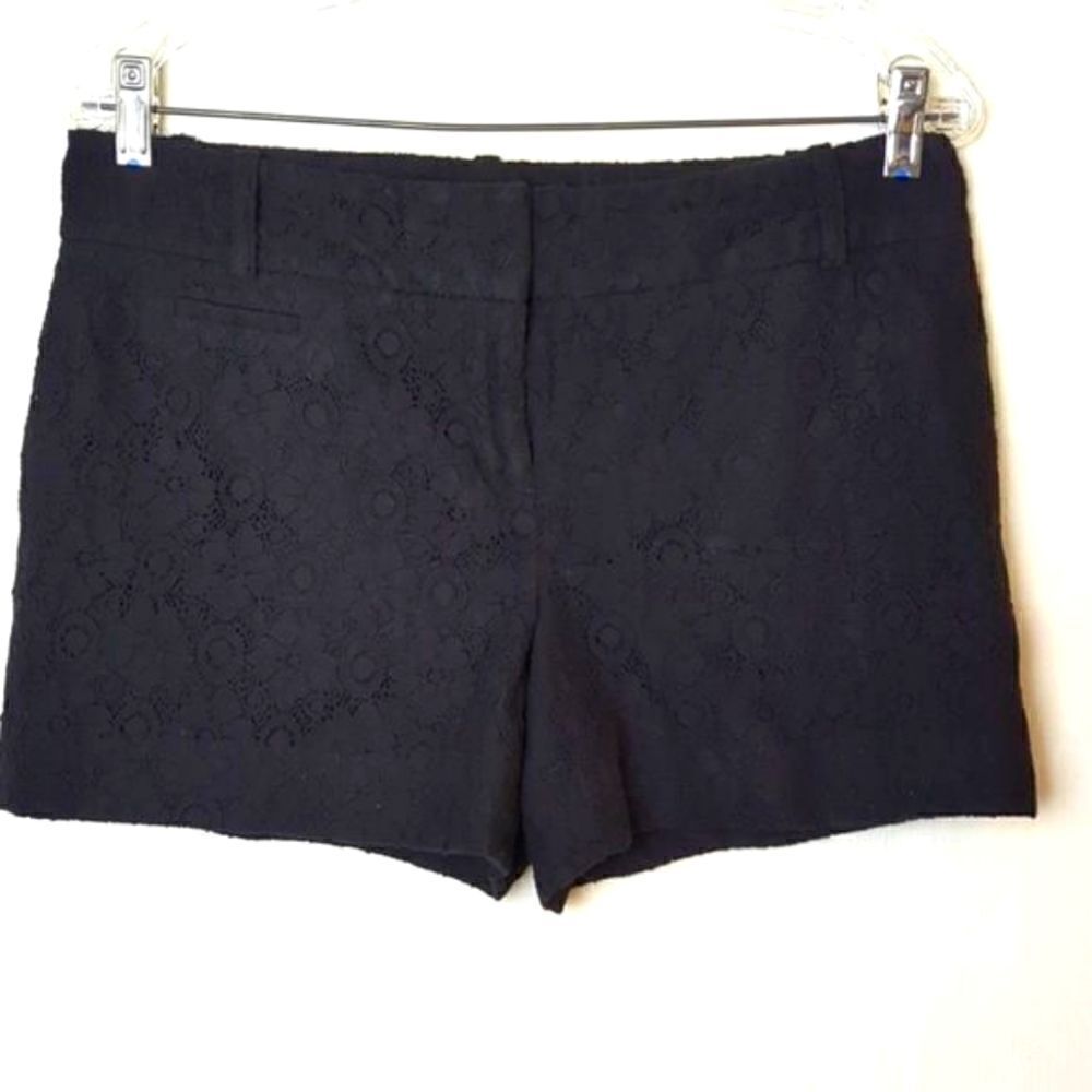 Loft Shorts Black Eyelet Lace Size 4